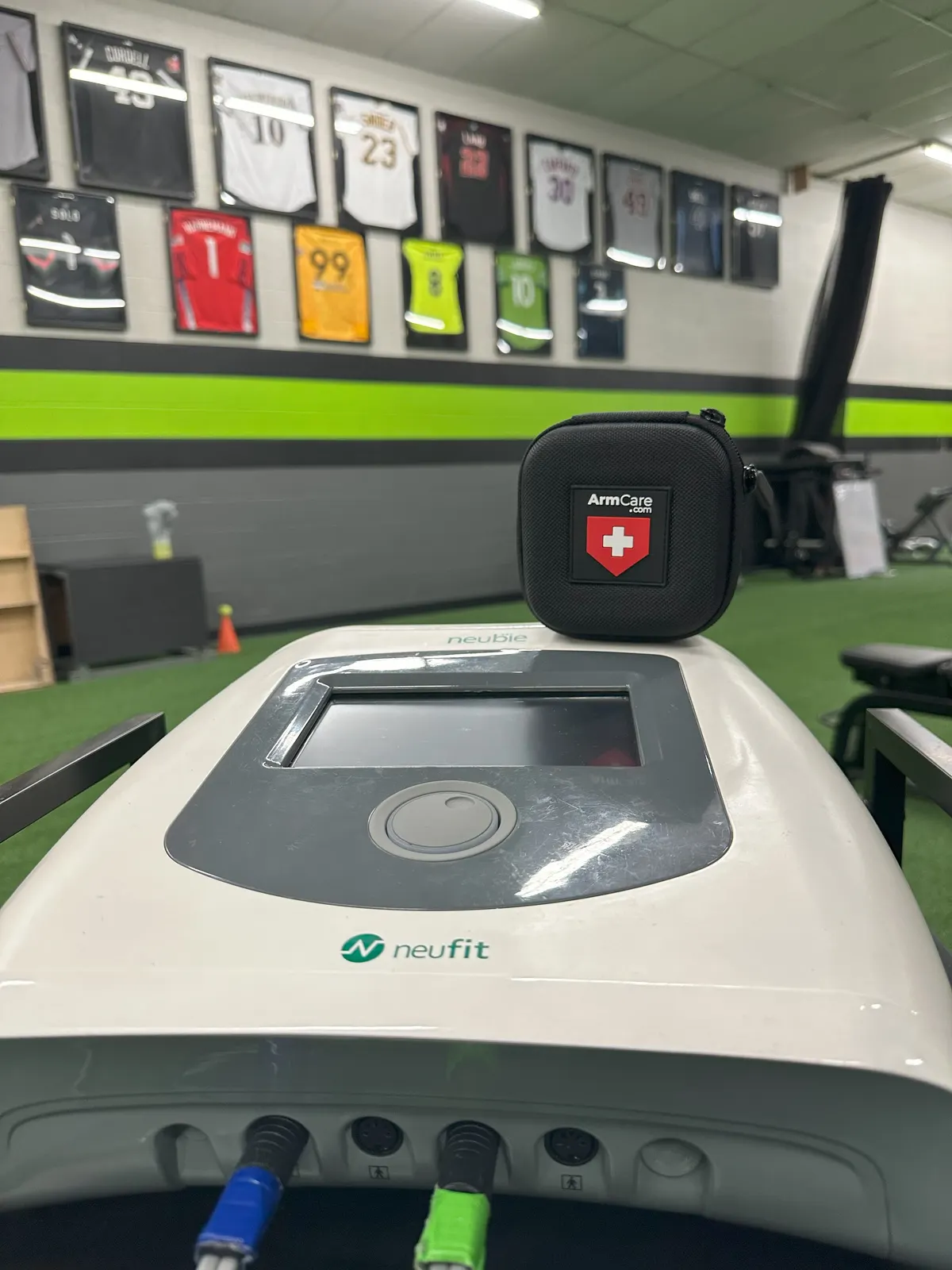 Neubie device with an ArmCare sensor at the Athletic Training Institute