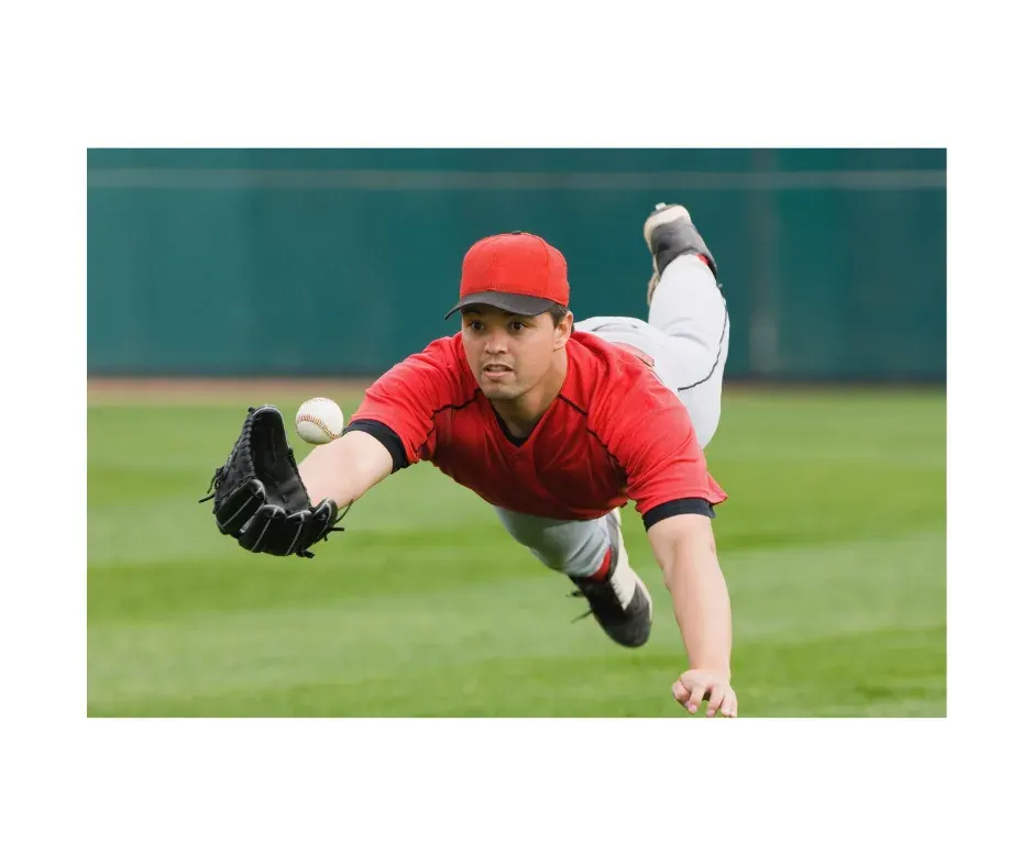 Baseball Player Diving Catch
