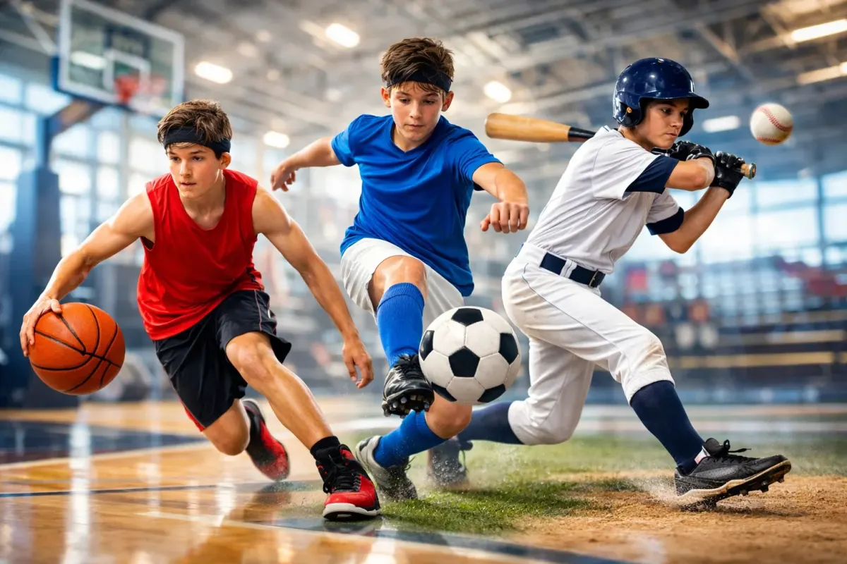 Young athlete training in multiple sports to build diverse movement patterns and reduce baseball injuries
