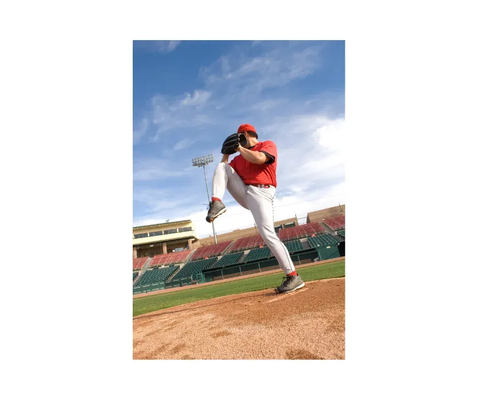 Baseball Pitcher Mid-Windup