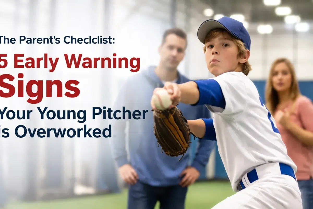 Young baseball pitcher showing warning signs of overwork - youth pitching injury prevention guide by The Diamond Arm Lab